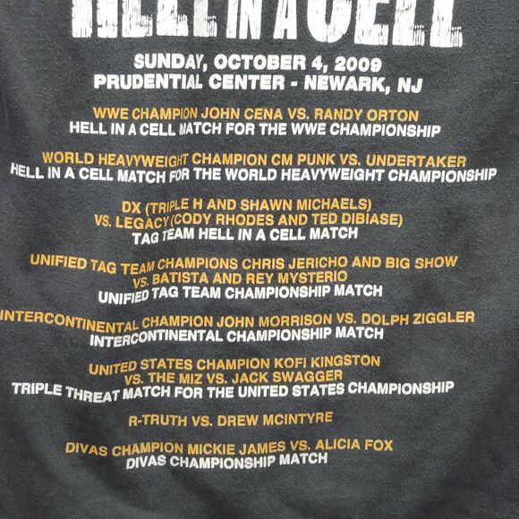WWE Hell in a Cell 2009 PPV T-Shirt Size Small  feat. CM Punk & Cody Rhodes - Picture 6 of 10